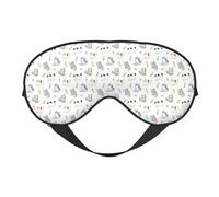Xiso Ver Watercolor Cat and Leaf Sleep Mask Adjustable Double -Sided Eye Mask Soft Sleeping Eye Covers for Sleeping Perfect Shading Reduce Eye Edema