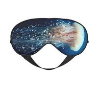 Xiso Ver White Jellyfish Dansing in The Ocean Sleep Mask Adjustable Double -Sided Eye Mask Soft Sleeping Eye Covers for Sleeping Perfect Shading Reduce Eye Edema