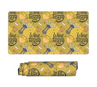 Xiso Ver White Wine Seamless Large Gaming Mouse Pad 29.5 x 15.8 in Keyboard Mouse Mat Desk Keyboard Pad for Work, Play, Office, Home with Non-Slip Rubber Base Stitched Edges