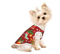 Xiso Ver X-mas and New Year Print Dog Shirts Elastic Soft Dog T-Shirts Breathable Pet Clothes Spring Summer Pet Apparel Tee Shirt for Puppy Kitty Cats Small Medium Dogs