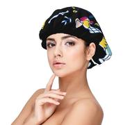 Xiso Ver You are so Sweet Satin Bonnet Silk Bonnet for Sleeping with Adjustable Straps Hair Cap Double Layer Satin Lined Sleep Caps for Women's Natural & Curly Hair