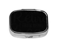 Xiso Ver You Can't Retire from Being Great Pill Box Portable Metal Pill Organizer 2 Compartment Medicine Small Pill Case for Purses Compact Travel Medicine Holder for Vitamins Medication