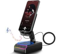 Xisono 5 in 1 Bluetooth Speaker with Cell Phone Holder,Wireless Induction Portable Bluetooth Speaker， 4000mAh Mobile Power, LED Lights Wireless foldable design, for Dad, Husband, Man