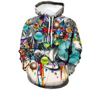Xissazri Fashion Novelty Hip-Hop Graffiti Print Men's Hoodies Hooded Sweatshirts Pullover Unisex