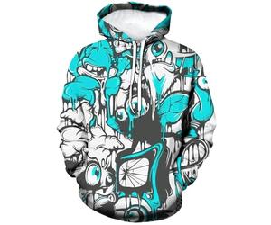Xissazri Fashion Novelty Hip-Hop Graffiti Print Men's Hoodies Hooded Sweatshirts Pullover Unisex