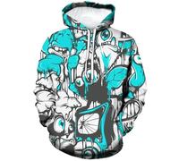 Xissazri Fashion Novelty Hip-Hop Graffiti Print Men's Hoodies Hooded Sweatshirts Pullover Unisex, Color 2, M