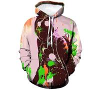 Xissazri Fashion Novelty Hip-Hop Graffiti Print Men's Hoodies Hooded Sweatshirts Pullover Unisex, Color 3, 4XL