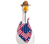Xistuoz 4th of July Geese Outfit Set, Flag Animal Outfit, Cute Geese and Pets Costume for Holiday Decorations Outdoor Porch Party Yard Accessories