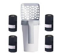 Xistuoz Cat Litter Scoop with 80 Count Refill Bags, Integrated Detachable Deep Cat Litter Shovel with Waste Container, Large Portable Cat Scooper with Holder, Litter Disposal System