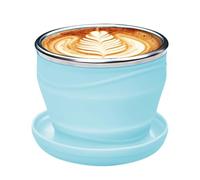 Xistuoz Foldable Cups for Travel | 180ml Backpacking Mug with Lid and Lanyard - Reusable Mug for Cold Drink Juice Coffee Brewing Kitchen Home Hiking Car Beach