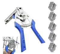 Xistuoz Hog Rings and Pliers | Multi-Function Type M Nail Ring Pliers - Hand Tool Sets for Construction Industrial Poultry Animal Bird Auto Panel