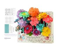 Xistuoz Paper Flower Kit | Paper Flower Making Set - Handcrafted 3D Bouquet Blossoms Arts Toys Set for Children Kid Boys Girls