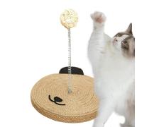 Xistuoz Sisal Cat Scratcher - Sisal Stick Interactive Cat Head Shape Ball | Home Furniture Protector, Mental Physical Exercise Toy, Built-in Bell For Indoor Kitten