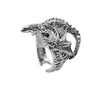 Xisulay Unique Finger Band 3d Dragon Shape Adjustable Finger Ring Niche Luxury Band Minimalist Design Versatile Statement Jewelry Contemporary Hip Hop Rock Accessory Silver