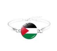 XITEA Bracelet with Flag of the Arab Countries Palestine Flag, Multilayer Braided Bangle for Men and Women, Leather Strap, Travel Beads, one size, As described