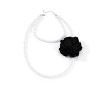 XITEA Faith Silver Flower Pendant Stylish Pearls Necklace Jewelry Accessory Portable for Fashionable Casual Wear Daily Use
