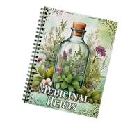 XITEA Medicinal Herbal Notebook Twin Coil Binding Journal Medicinal Herbal Study Planner Notebook For Students Teacher Remedies