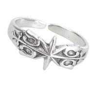 XITEA Mysterious Hexagram Rings Unique Silver Plated Personality Jewelry for Parties Stylish Everyday Wear Finger Accessories