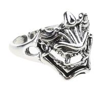 XITEA Punk Open Ring Demon Samurai Retro Silver Ring Band Adjustable for Young People