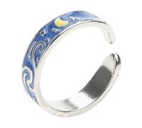 XITEA Romantic Adjustable Opening Lover Rings Van Gogh Starry for Sky Rings for Women
