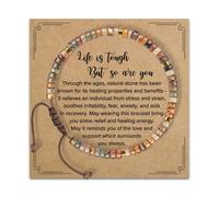 XITEA Stone Adjustable Bracelet Handwoven With Blessing Card Available In Multiple Color Designs for Personalize Styles