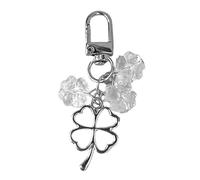 XITEA Unique Four Leaf Clovers Pendant Keychain Handmade Phone Chain Beaded Cellphone Lanyard Jewelry for Wallets and Keys
