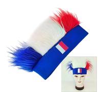 XITEA Unisex French Themed Afro Wigs Breathable Headpiece Cosplay Carnivals Costume Accessory for Game Days and Festivals