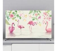 xitoio All-Inclusive Elastic TV Dust Cover - Dust-Proof Screen Protector for 32” to 80” TV/PC Displays (Pink Flamingos, 32 inches)