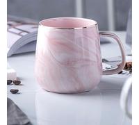 xitoio Stoneware Coffee Cup with Handle 400ml/13.5oz - Ceramic Mug for Coffee Cappuccino Tea for Valentine Mother Friend Teacher Birthday (Pink Marble)