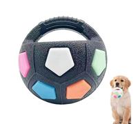 xitoio The Mellow Dog Calming Ball, Interactive Football Dog Toy with Handle, Durable Rubber Squeaky Chew Fetch Ball for Small & Medium Dogs, Indoor & Outdoor Play (Black)