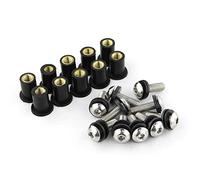 Xitomer M5x16 Stainless Steel Alloy Windscreen Bolts Fit for VFR800/YZF-R125/GSX-S1000/SV650/CBR125R/CB500X/Z1000/Z800/Z650/RSV4 Wellnut Bolt Kit, Works on OEM or Aftermarket Windshields