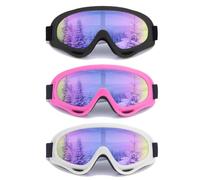 XITUADDA 3 Pack Ski Goggles, Snow Goggles for Men, Women, Teens, Youth | Motorcycle Goggles, Dirt Bike, ATV, Off-Road, Motocross, Cycling