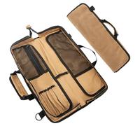 XITVVyg Chef Knife Case (12 Pockets), Heavy Duty Waxed Canvas Storage with Handle, Multi-Function Knife Tool Roll Bag for Home Kitchen Traveling (Khaki)
