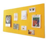 XIUCAI Color Self-Adhesive Felt Pin Board, Modern Aesthetic Home Decor Wall Display Board, for Office Workplace Classroom Kids Room, with Push Pins,Yellow,80 * 120cm