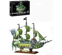 XIUCAI Glow in The Dark Ghost Ship Building Blocks, 2024PCS Model Kit for Adults Collectors STEM Creative Gift Home Decor Christmas Birthday Present,Ghost Ship