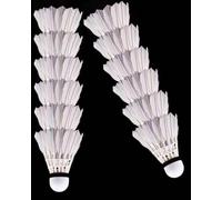 XIUCAI Professional Goose Feather Badminton Shuttlecocks | 12 Pack with High Stability and Speed for Indoor Outdoor Training,Speed 77