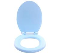 XIUCAI Toilet Seat Soft Close, Foam Padded Raised, Adjustable Hinges, Easy Clean, Assembly Toilet Seats for Elderly Disabled Less Bending Sit Easier,Blue,V Shaped