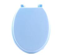 XIUCAI Toilet Seat Soft Close, Foam Padded Raised, Adjustable Hinges, Easy Clean, Assembly Toilet Seats for Elderly Disabled Less Bending Sit Easier,Blue,O Shaped
