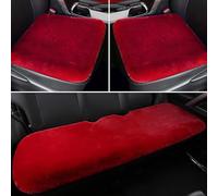 XIUDAM Plush Car Front Seat Cushion Seat Covers for Audi A4 B8 8K Allroad A4 B9 Avant A4 B9 Allroad A5 B8, Winter Soft and Warm Front Back Seat Pad Protector Mat Car Interior Accessories,D/Red