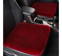 XIUDAM Plush Car Front Seat Cushion Seat Covers for Skoda Fabia 2015-2020 2021 2022 2023 2024 2025, Winter Soft and Warm Front Back Seat Pad Protector Mat Car Interior Accessories,D/Red