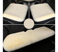 XIUDAM Plush Car Front Seat Cushion Seat Covers for Vauxhall Mokka 2021+, Winter Soft and Warm Front Back Seat Pad Protector Mat Car Interior Accessories,C/Beige