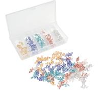 Xiufortion 100Pcs Super Mini Cute Resin Snake Charms Set with 5Compartment Clear Plastic Organizer Extremely small size 9mm / 0.3"x3.5mm / 0.14",For DIY Crafts,Micro Landscape Decoration ,Miniatures