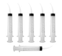 Xiufortion 6PCS Pet Feeding Syringe Transparent Aseptic with Measurement 12ml Water Liquid Food Supply Feeding Dosing Device for Birds Dogs Cats Gardening Rinse (Curved Tip 6PCS)
