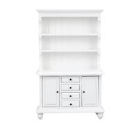 Xiuganpo 1:12 Scale Miniature Cabinet, Exquisite Dollhouse Cupboard with Realistic Appearance, Easy To Clean, Miniature Cupboard for Decorating Doll House Scenes (Maroon, White) (White)