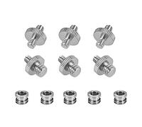 Xiuganpo 1/4"-20 and 3/8"-16 Threaded Screw Adapter Mount Set, Reducer Bushing Converter Set, Camera Tripod Monopod Ballhead Light Stand Adapter, Ideal for Camera Mounts