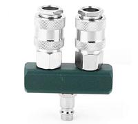 Xiuganpo 1/4 Inch Quick Connect Two-Way Pneumatic Connector Adjustable Valve for Air Compressor Use