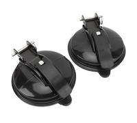 Xiuganpo 1 Pair Awning Foot Holder, Stable RV Awning Leg Foot Bracket, Secures Awning Legs Bracket with Latch Style Design, Ideal for RV Motorhome Caravan, Black