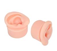 Xiuganpo 1 Pair Ear Models for Ear Piercing Practice, Easy to Clean and Carry, Safe Silicone Material, for Cleaning Teaching, Display (Light Skin Tone)