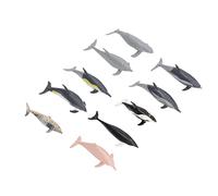Xiuganpo 10Pcs Realistic Dolphin Figurine Toy, Ocean Animal Bath Toy, Simulation Dolphin Model with Realistic Details, Ideal for Toddlers Kids Home Office Decoration