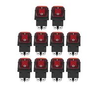 Xiuganpo 10Pcs Reliable Rocker Toggle Switch with LED Light 30A for DIY Modifications and Household Use (Red)